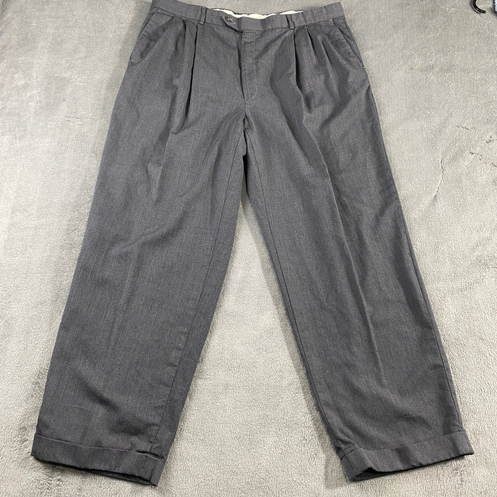 Vtg Monsieur by Givenchy Pants Men 40R Gray Wool Pleated Dress Preppy Office USA
